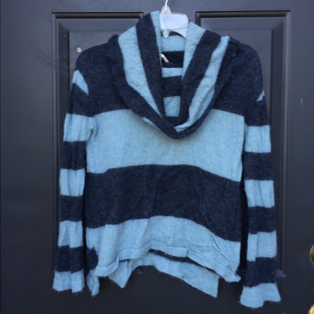 Free‎ People Blue Stripe Cowl Top